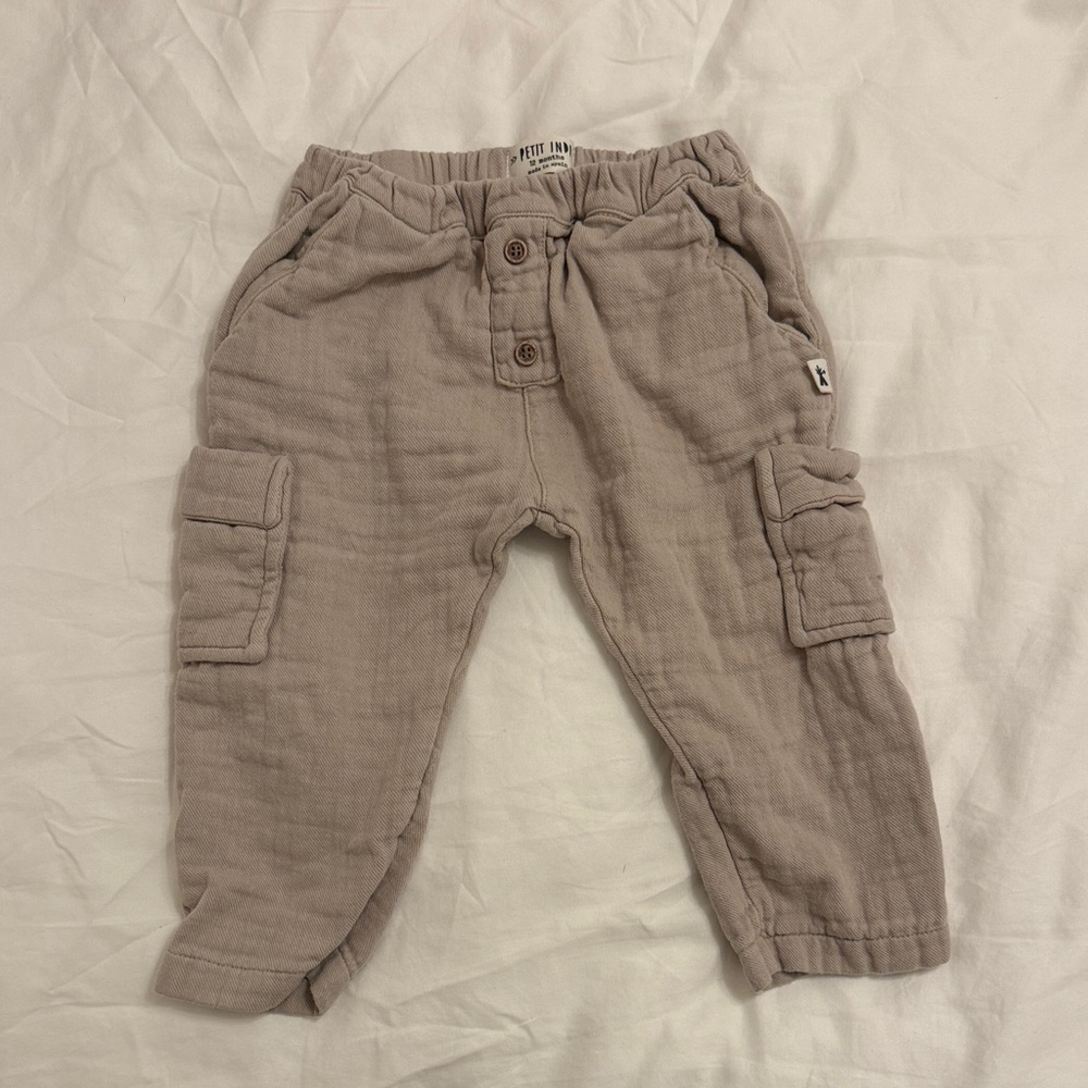 Kids Cargo Pants in Soft Taupe